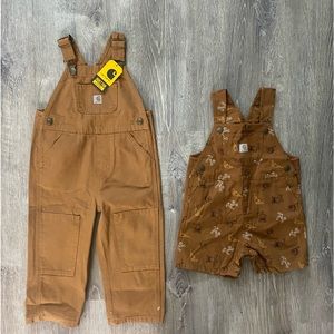 5/$10🧡 2 NEW 🆕 Carhartt toddler overalls 2T | 24  months